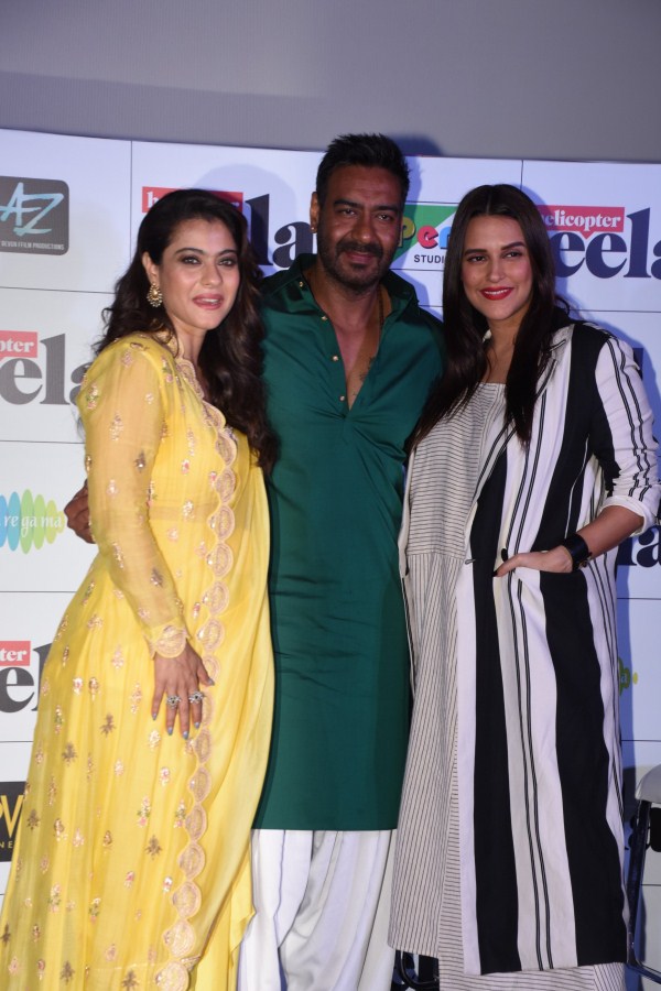 Kajol, Ajay Devgn and Neha Dhupia Helicopter Eela trailer launch,Helicopter Eela trailer,Kajol,Ajay Devgn,Neha Dhupia,Kajol birthday celebration,Kajol birthday celebration pics,Kajol birthday celebration images,Kajol birthday celebration stills,Helicopter Eela trailer launch pics,Helicopt