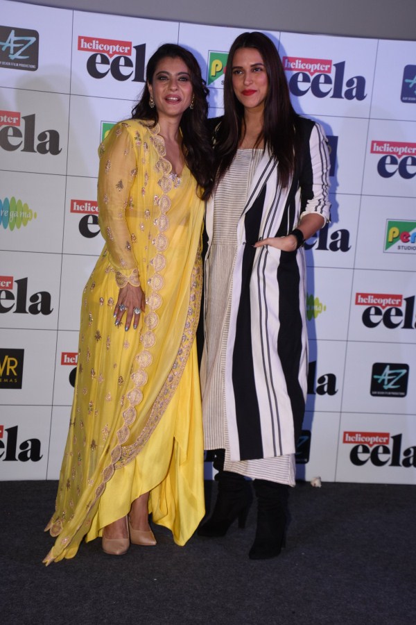 Kajol and Neha Dhupia Helicopter Eela trailer launch,Helicopter Eela trailer,Kajol,Ajay Devgn,Neha Dhupia,Kajol birthday celebration,Kajol birthday celebration pics,Kajol birthday celebration images,Kajol birthday celebration stills,Helicopter Eela trailer launch pics,Helicopt