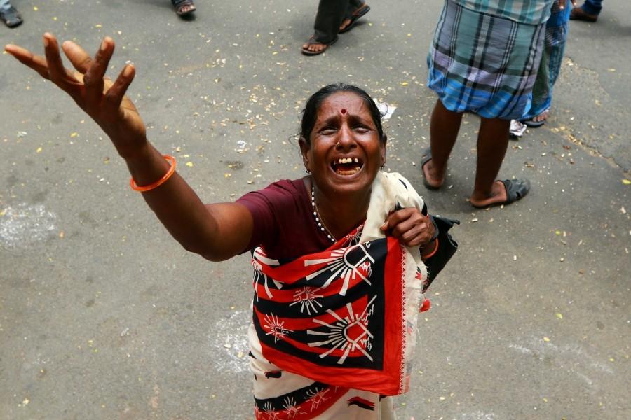 A woman outside the Kauvery Hospital Kalaignar Karunanidhi remains critical,Kalaignar Karunanidhi,Karunanidhi,Karunanidhi dead,Karunanidhi Hospitalised,Karunanidhi supporters,Kauvery Hospital