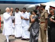 PM Narendra Modi landed in Chennai, welcomed by EPS and OPS