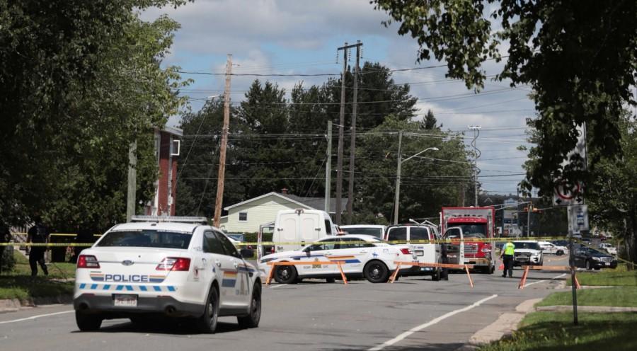 Police are present at the scene of a shooting incident New Brunswick shooting,Brunswick shooting,eastern Canada