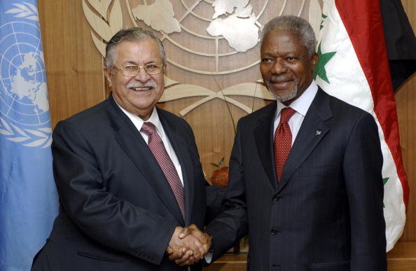 Kofi Annan with Jalal Talabani Kofi Annan,Kofi Annan dead,Kofi Annan passes away at 80,Kofi Annan United Nations,Kofi Annan rare pics,Kofi Annan rare images,Kofi Annan rare stills,Kofi Annan rare pictures,Kofi Annan rare photos