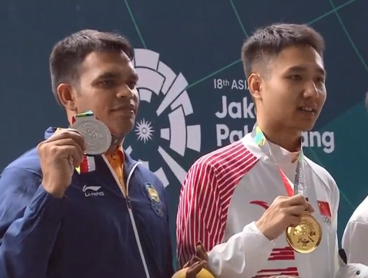 Deepak Kumar wins silver in men's 10m Air Rifle Asian Games 2018,Deepak Kumar,Deepak Kumar wins silver,Shooter Deepak Kumar,10m Air Rifle