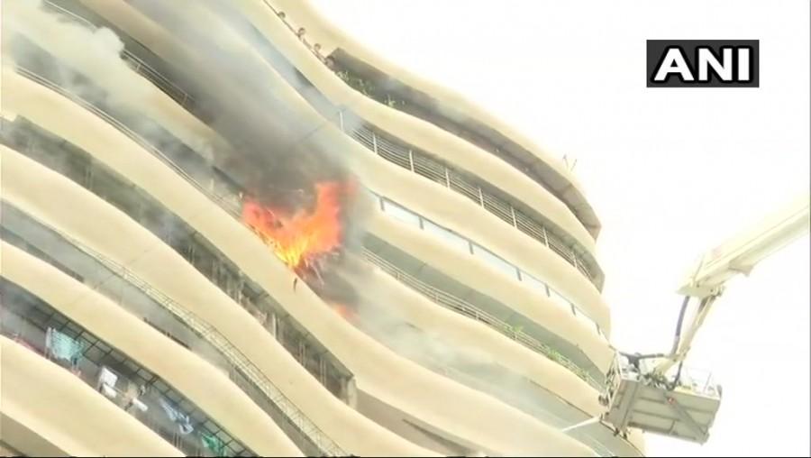 Level-2 fire breaks out at Crystal Tower, rescue ops underway Crystal Tower,fire at Crystal Tower,Crystal Tower fire,Crystal Tower near Hindmata Cinema,Hindmata Cinema,Fire breaks at Crystal Tower
