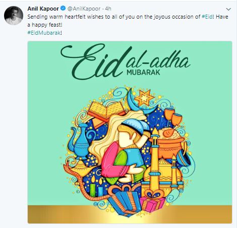 Anil Kapoor Aamir Khan,Akshay Kumar,Anil Kapoor,Diana Penty,Ali Abbas Zafar,Eid Mubarak,celebs wishes Eid Mubarak,Eid Mubarak wishes,Eid Mubarak 2018