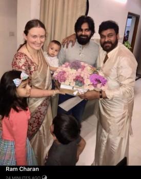 Chiranjeevi birthday celebration with Pawan Kalyan.