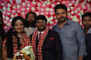 Sivakarthikeyan,Karthi,K Bhagyaraj,Poovai Mani,Poovai Mani wedding reception,Arya