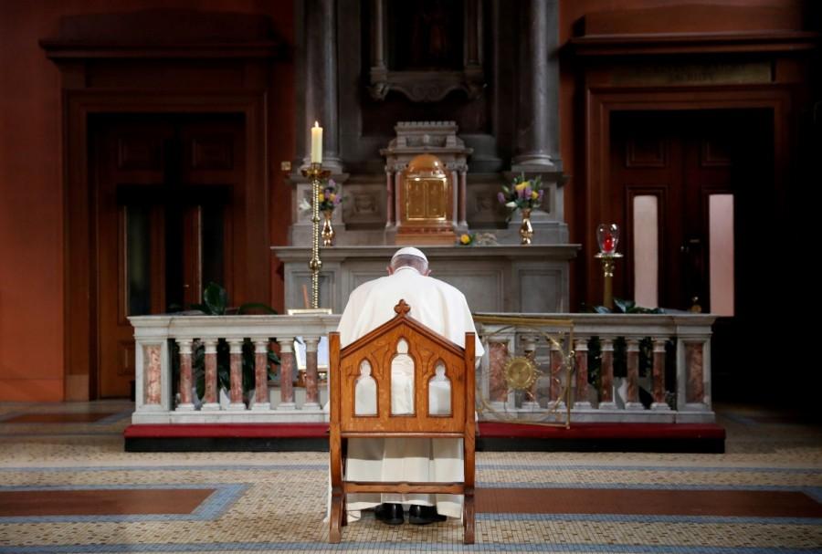 Pope Francis at St Mary's Pro Cathedral church Pope Francis,Pope Francis visits Ireland,Pope Francis in Ireland,papal visit