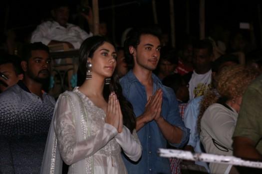 Aayush Sharma and Warina Hussain at Varanasi