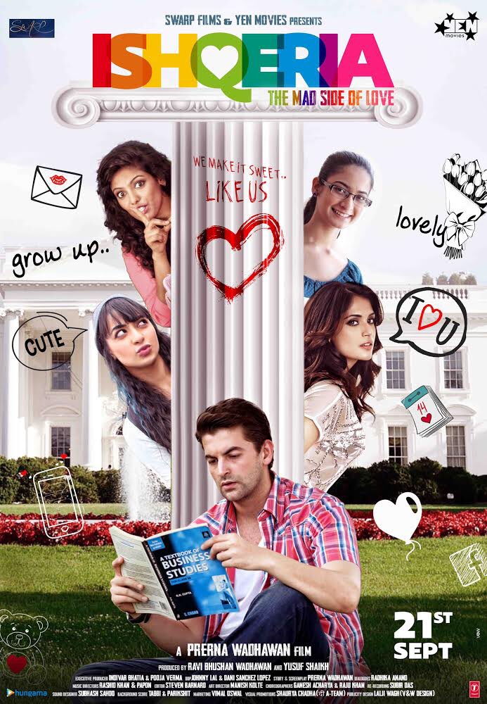 Ishqeria first look poster Ishqeria,Ishqeria first look,Ishqeria first look poster,Ishqeria poster,Ishqeria movie poster,Neil Nitin Mukesh and Richa Chadha,Neil Nitin Mukesh,Richa Chadha
