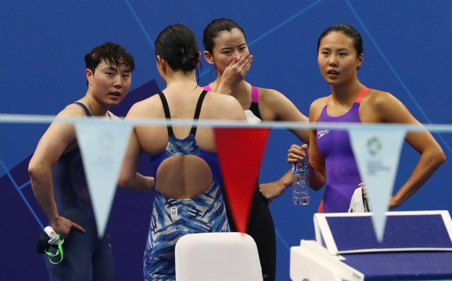 South Korea team reacts after disqualified Asian games 2018,Asian Games 2018 Medal,Asian Games 2018 Medal Winners,Asian Games 2018 Medals tally,Asian Games 2018 Photos,Asian Games 2018 Pictures