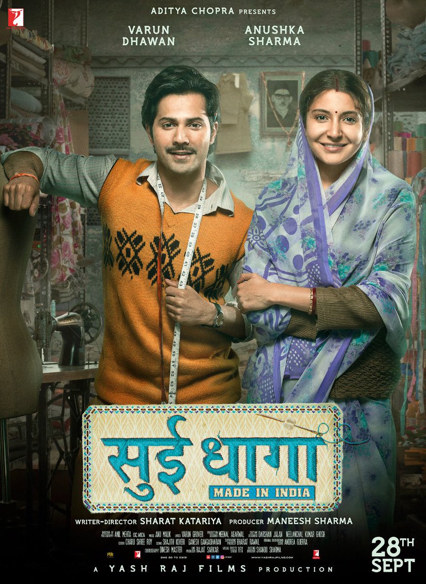 Sui Dhaaga poster Anushka Sharma,Anushka Sharma and Varun Dhawan,Varun Dhawan,Sui Dhaaga,Sui Dhaaga poster,Sui Dhaaga movie poster,Sui Dhaaga pics,Sui Dhaaga images,Sui Dhaaga stills,Sui Dhaaga pictures,Sui Dhaaga photos