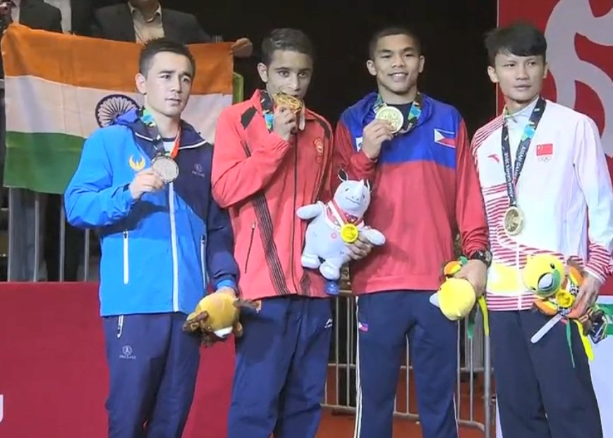 Amit Panghal bags gold in men's boxing Boxer Amit Panghal,Amit Panghal,Amit Panghal wins gold,Amit Panghal men's boxing,Asiad 2018,2018 Asian Games
