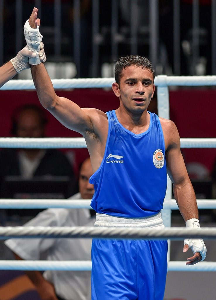 Amit Panghal wins GOLD medal in Men's Light Fly (49kg) Boxer Amit Panghal,Amit Panghal,Amit Panghal wins gold,Amit Panghal men's boxing,Asiad 2018,2018 Asian Games