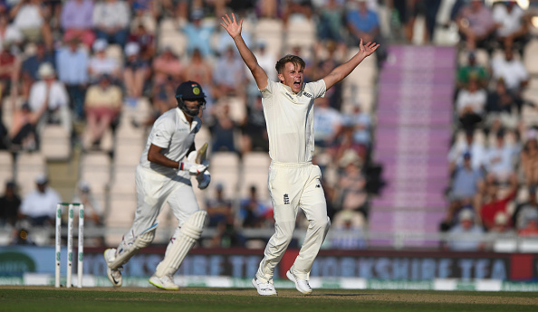 England bowler Sam Curran appeals with success for the final wicket of Ashwin Ind vs Eng,England beat India,England beat India by 60 runs,Ageas Bowl,Virat Kohli