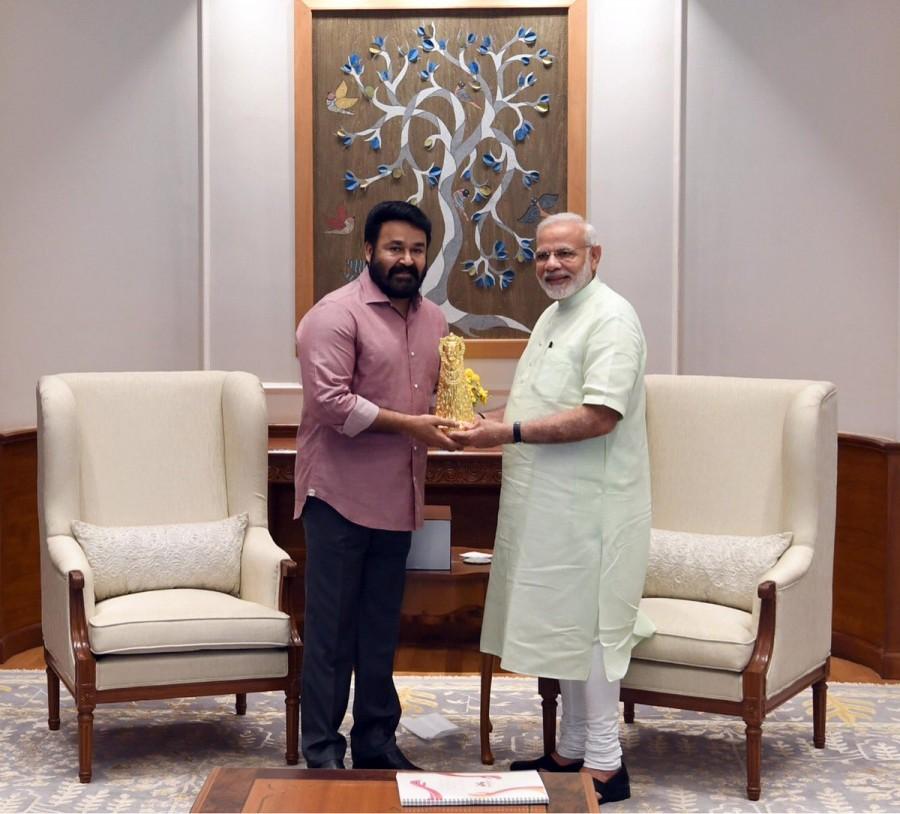 Mohanlal meets Narendra Modi on Janmashtami Mohanlal,Mohanlal and Narendra Modi,Narendra Modi,Janmashtami,krishna janmashtami