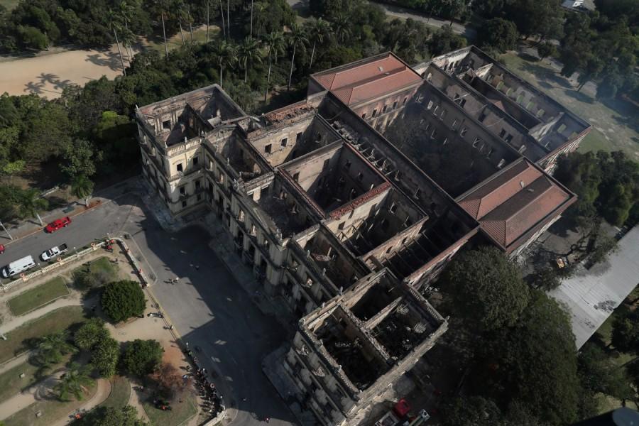 An aerial view of the National Museum National Museum,Brazil National Museum,fire destroys national museum,200-year-old National Museum,Rio de Janeiro