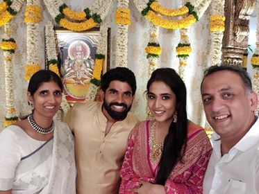 Karthikeya gets engaged to Pooja Prasad Baahubali director SS Rajamouli,SS Rajamouli,SS Rajamouli son engagement,Karthikeya engagement,Pooja Prasad,Jagapathi Babu,Jagapathi Babu niece Pooja Prasad,Karthikeya engagement pics,Karthikeya engagement images,Karthikeya engagement stills,Karthikeya en