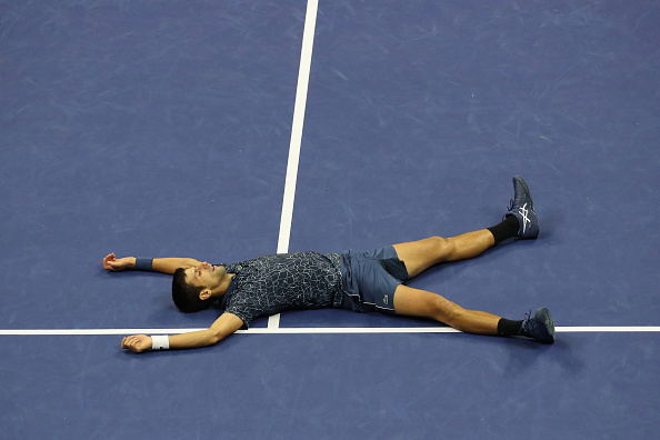 Novak Djokovic of Serbia celebrates after winning Novak Djokovic beats Juan Martin del Potro,Novak Djokovic,Juan Martin del Potro,Djokovic wins third US Open men's singles title,Djokovic wins third US Open title,Novak Djokovic pics,Novak Djokovic images,Novak Djokovic stills,Novak Djokovic pictures