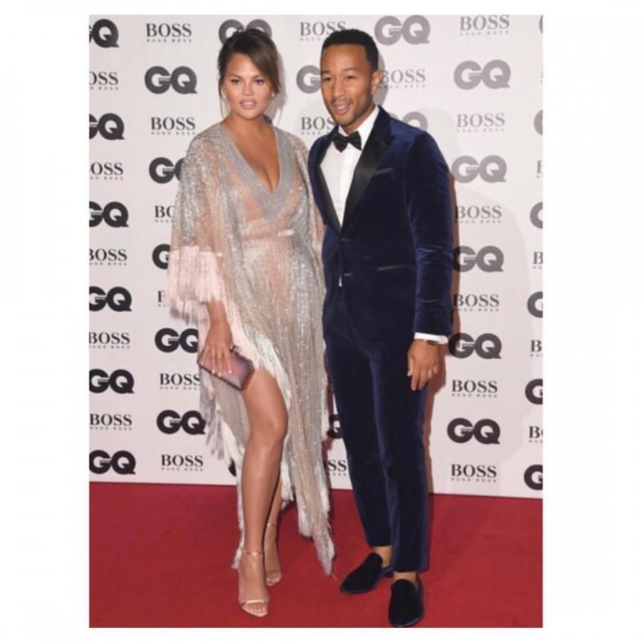 Chrissy Teigen and John at GQ Man of the Year awards Chrissy Teigen,Chrissy Teigen kiss John Legend,John Legend,Creative Arts Emmys,GQ Man of the Year