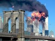 The second tower of the World Trade Center bursts into flames