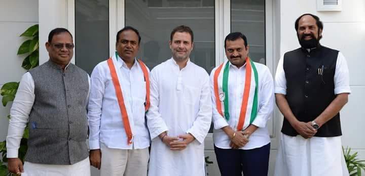 Film producer Bandla Ganesh, TRS MLC join Congress