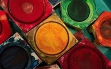 What is red and smells like blue paint?