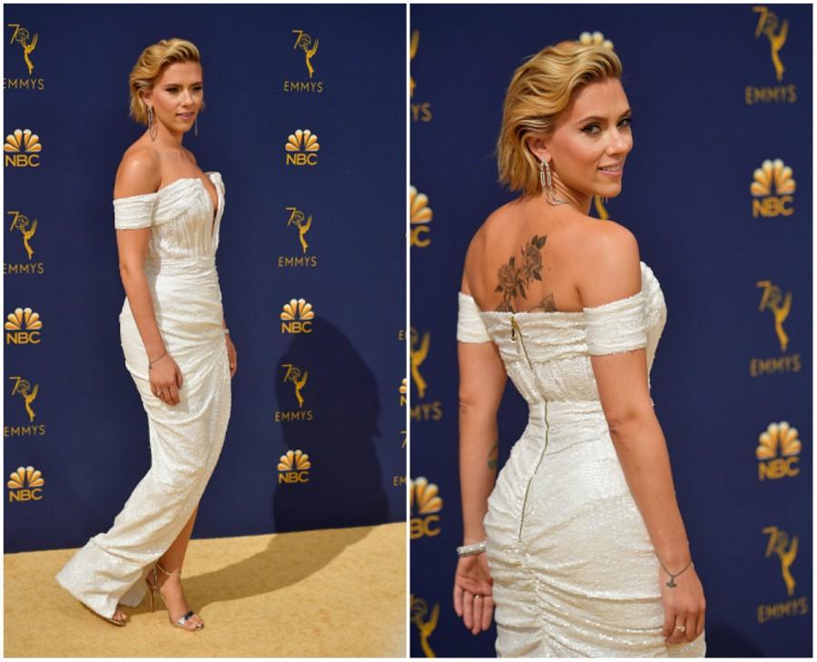 American actor Scarlett Johansson Mandy Moore,Scarlett Johansson,Keri Russell,Padma Lakshmi,Brit Awards 2018,Celebs at Brit Awards 2018,Brit Awards 2018 best dress