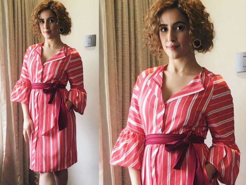 Sanya in white and red stripped red dress Sanya Malhotra,dangal actress Sanya Malhotra,Sanya Malhotra fashion,Sanya Malhotra Pataakha,Sanya Malhotra pics,Sanya Malhotra images,Sanya Malhotra stills,Sanya Malhotra pictures,Sanya Malhotra photos